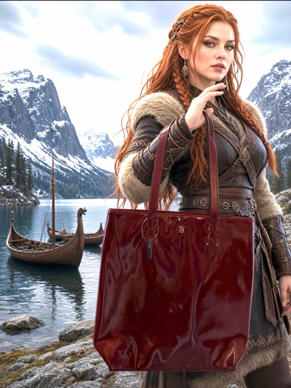 Victoria’s Secret - Glossy Wine Tote Bag - Nordic Viking Fantasy ⚔️❄️